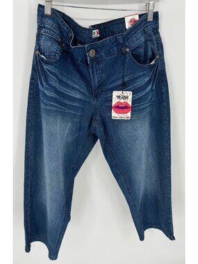 What About Me Womens Denim Capri Jeans Plus Size 16W